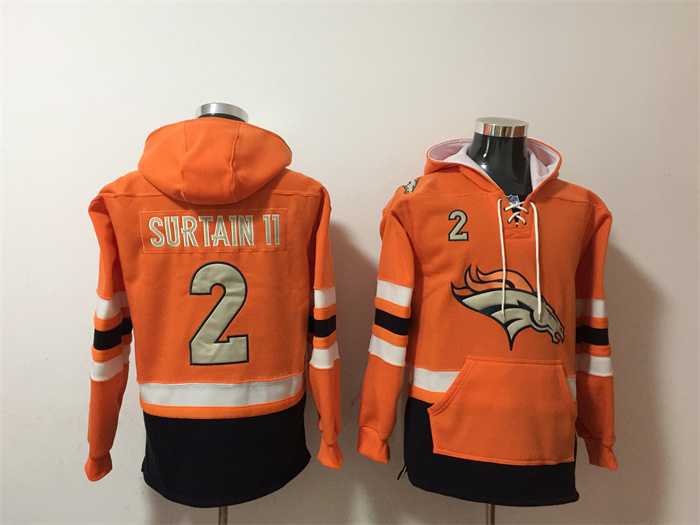 Men's Denver Broncos #2 Patrick Surtain II Orange Ageless Must-Have Lace-Up Pullover Hoodie,We sell and wholesale Men's Denver Broncos #2 Patrick Surtain II Orange Ageless Must-Have Lace-Up Pullover Hoodie on line form chian!